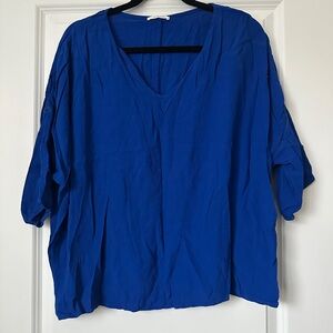 Promod Royal Blue Women's Blouse size small oversized